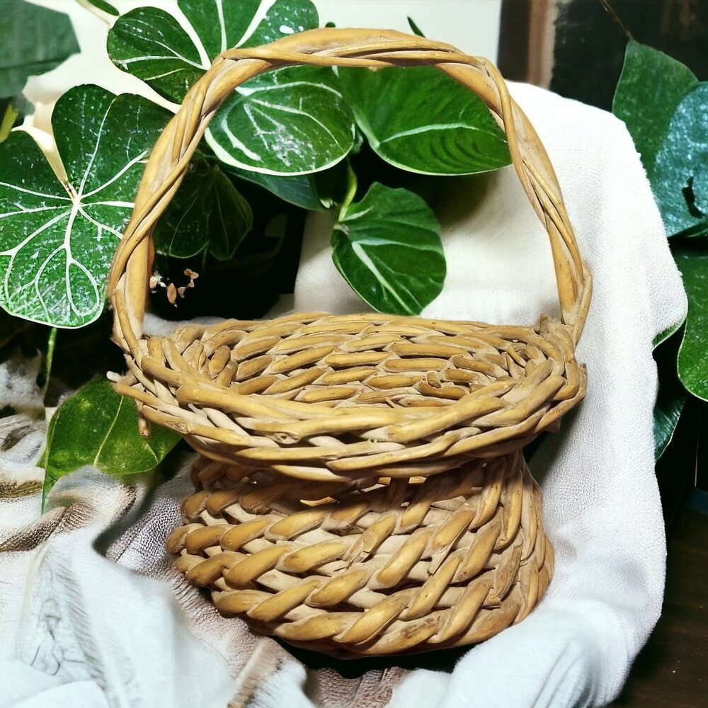 Bird's Nest Woven Basket Décor Costume Prop Boho Rustic
